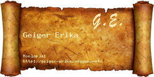 Geiger Erika névjegykártya